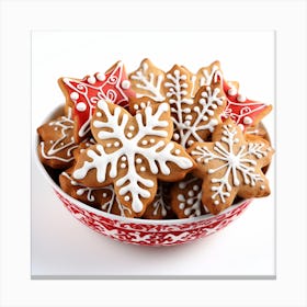 Christmas Cookies In A Bowl Canvas Print