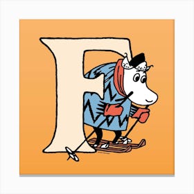 Moomin Collection Alphabet Letter F Canvas Print