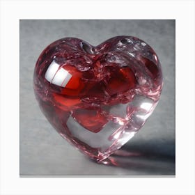 Glass Love Heart 3 Canvas Print