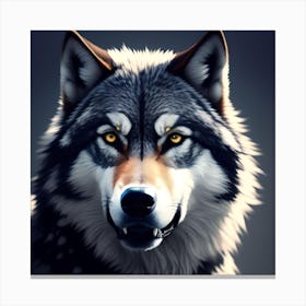 Wolf_edit in dark place Canvas Print