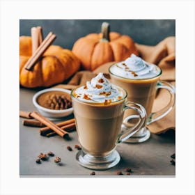 A Taste Of Autumn Pumpkin Spice Latte Delight Canvas Print