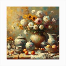 Still Life With Flowers Canvas Print