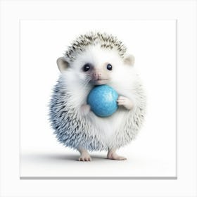 Hedgehog Holding A Blue Ball Canvas Print