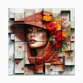 Woman In A Red Hat Canvas Print