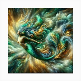 Mermaid In The Clouds Canvas Print