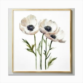 Illustration of delicate flowers on a white background 4 Canvas Print