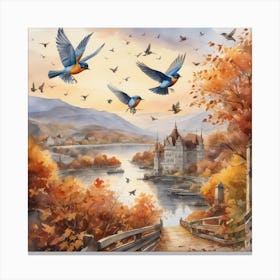 Autumn Birds 8 Canvas Print