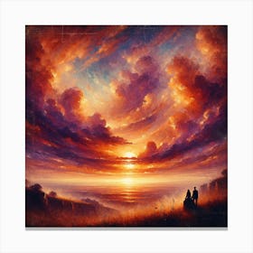 Sunset Over The Ocean Canvas Print