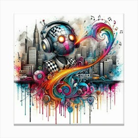 Robot Music Canvas Print