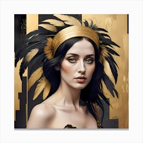 Showgirl Gold And Feathers Canvas Print