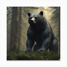 Black Bear In The Forest 8 Canvas Print