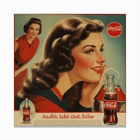Default Default Vintage And Retro Coca Cola Advertising Aestet 2 (1) Canvas Print