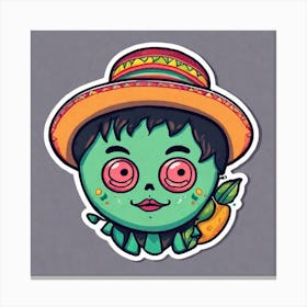Mexican Zombie Sticker Canvas Print