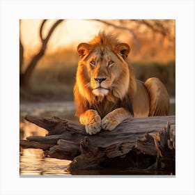 Lion At Sunset Canvas Print