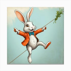 Rabbit On A Rope Canvas Print