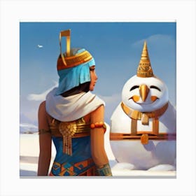 Egyptian Snowman Canvas Print
