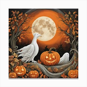 Abstract Halloween Nightbird Canvas Print