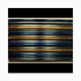 Blue And Gold Stripes Canvas Print