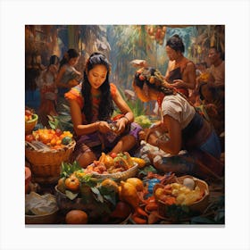 Asian Market Canvas Print