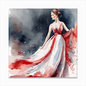 Watercolor Of A Woman 4 Canvas Print