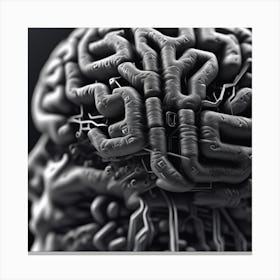 Human Brain With Electronic Circuits 2 Canvas Print