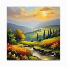Sunset In The Valley 3 Canvas Print