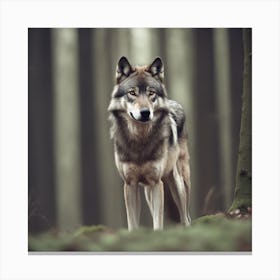 Wolf In The Forest 4 Canvas Print