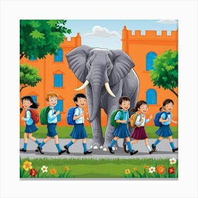 Elephant is Our Protection Canvas Print