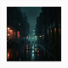 Dark City Street 1 Canvas Print