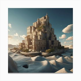 Castle In The Snow Canvas Print