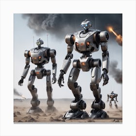 Robots In The Desert 2 Canvas Print