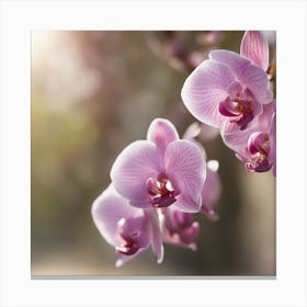 A Blooming Orchid Blossom Tree With Petals Gently Falling In The Breeze Canvas Print