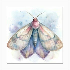 Moth Watercolor Painting Canvas Print