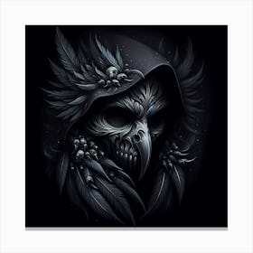 Skull With Feathers Canvas Print