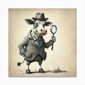 Cow Detective 1 Canvas Print