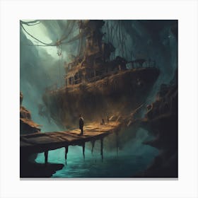 Ship In The Cave Canvas Print