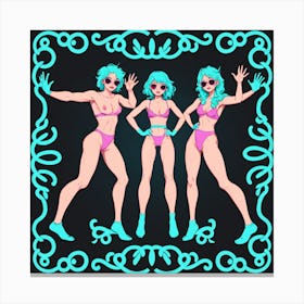 Three Women In Bikinis 1 Canvas Print