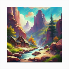 Landscape of valley rocks 1 Canvas Print