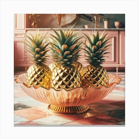 Pineapples In A Bowl Canvas Print