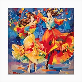 Two Women Dancing Canvas Print