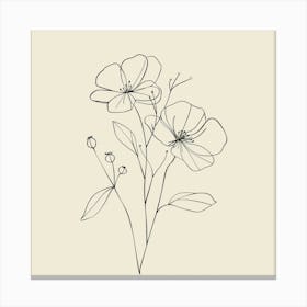 Simple Line Drawing Of Flowers Canvas Print