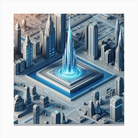 Futuristic Cityscape Canvas Print