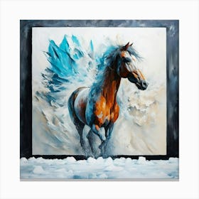 Horse In The Snow Canvas Print