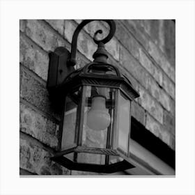 Black And White Image Of A Street Lamp Canvas Print