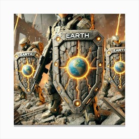 Earthguard Sentinel Elemental Shields Canvas Print