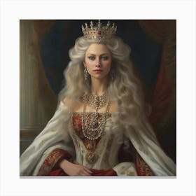 Queen With Long Plane Hair And Beautiful eyes Canvas Print
