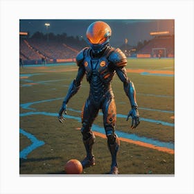 Alien Soccer Player Canvas Print