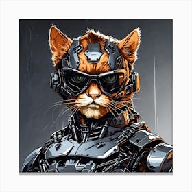 Cyborg Cat Canvas Print