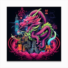 Dragon In The City Canvas Print