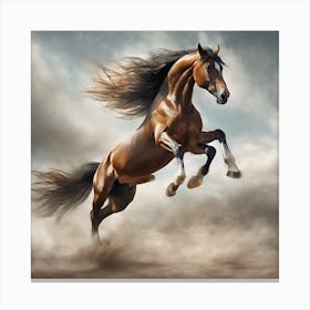 Horse Galloping In The Dust Canvas Print